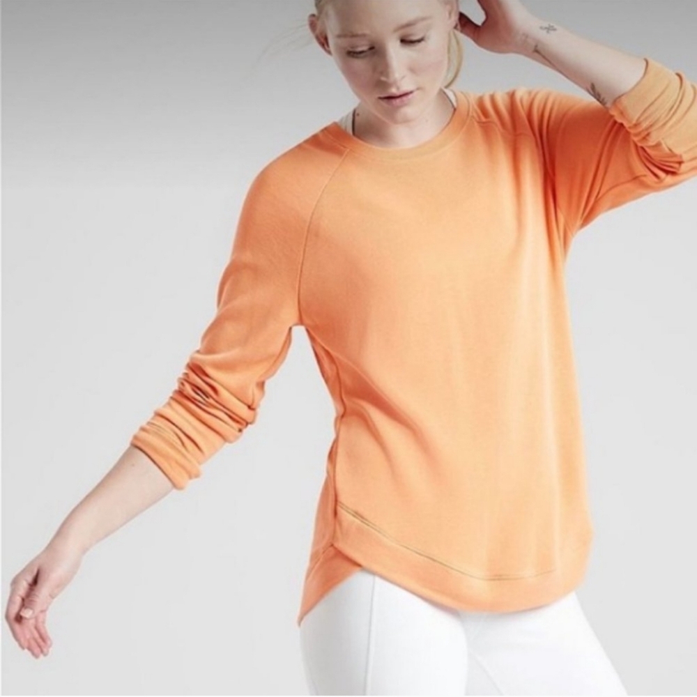 Athleta Golden Spark Coaster Luxe Tangerine Sweatshirt. Size small.